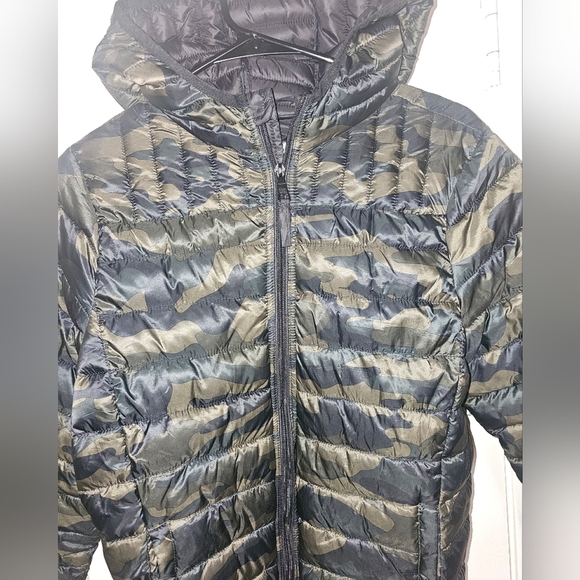 Urban Republic Black Puffer Jacket with Quilted Design and High Collar - Picture 3 of 14